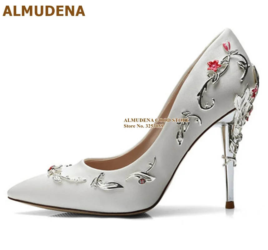 floral heel shoes