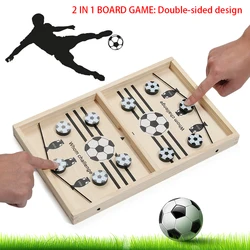 Fast Sling Puck Game Wooden Board Foosball Game Desktop Ice Hockey Battle Table Soccer Bumper Chess Family Kids Adult