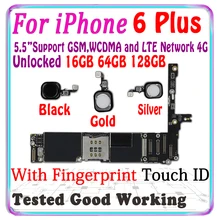 Материнская плата для iphone 6 Plus 6 plus с touch ID, черная, белая, разблокированная, хорошо протестированная, работает, 16 ГБ, 64 ГБ, 128 ГБ, логические плат...