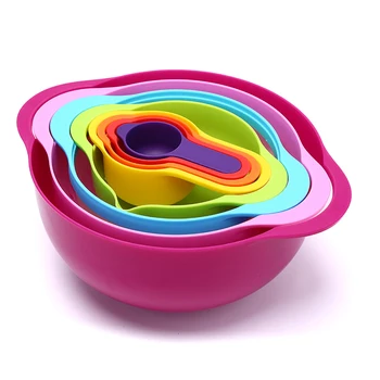 

8Pcs Measuring Mixing Bowl Set Cup Sieve Strainer Colander Kitchen Cooking Baking Tools