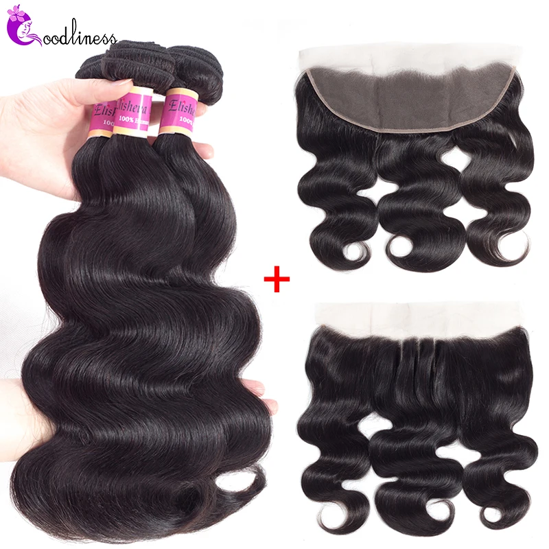 

Peruvian Body Wave Hair Bundles With Frontal Remy Human Hair Bundles With Lace Frontal Closure Pre Plucked Frontal And Bundles