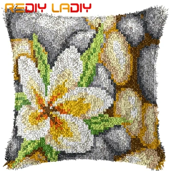 

Latch Hook Kits Make Your Own Cushion Petal & Stones Printed Canvas Crochet Pillow Case Latch Hook Cushion Cover Hobby & Crafts