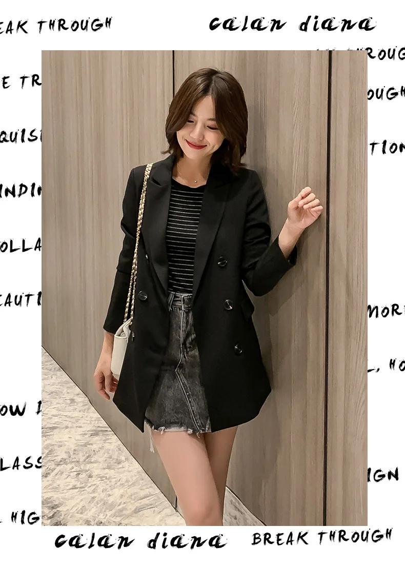 8882 Photo Shoot Autumn And Winter New Style Korean-style Small Suit Mid-length Loose-Fit Elegant Fashion Coat Women's