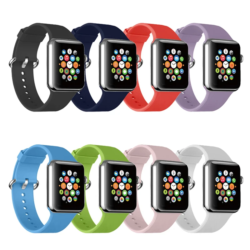 Ремешок для наручных часов apple watch 38/42 мм iwatch версия 4 полосным 44/40 силиконовый