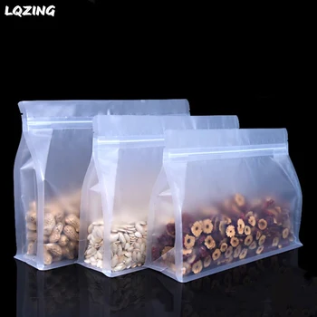 

50pcs Food Grade Plastic Frosted Zip Lock Bag Big Capacity Coffee Tea Pouch Reusable Stand-up Food Packaging Zipper Bag Large