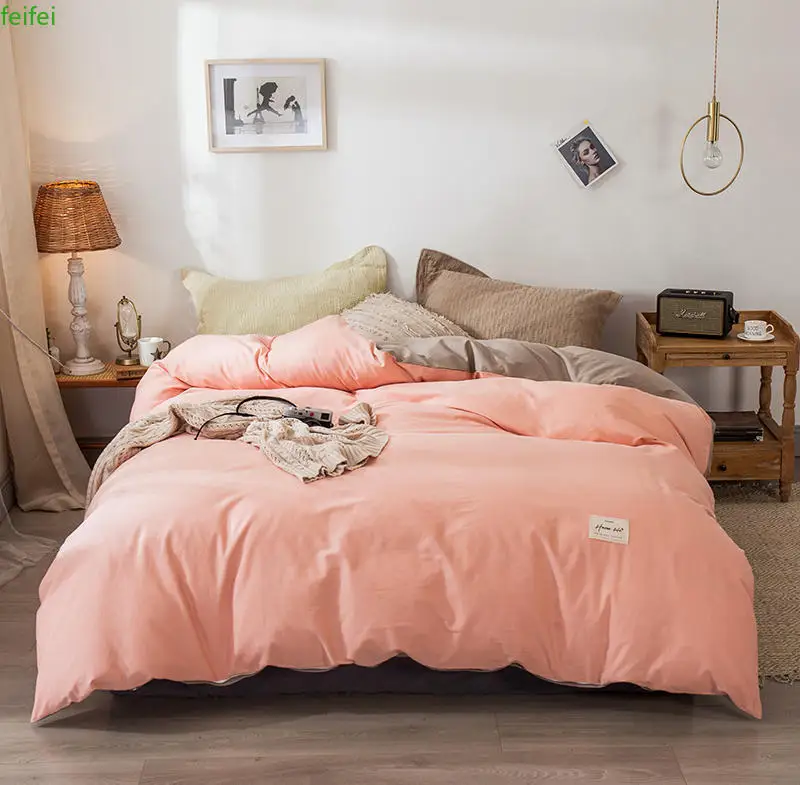 1 шт. розовый цвет пододеяльник 100% хлопок покрывало двойной Размеры высокого
