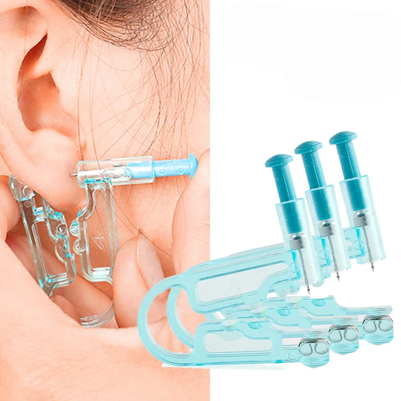 Ear Piercing Gun Kit Asepsis Disposable Healthy Safety Earring Piercer Tool Machine Kit Studs Nose Lip Body Jewelry 5/1pcs/Set