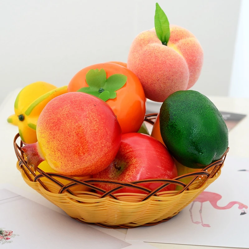 Искусственные фрукты поддельные яблоко лимон игрушечный миксер фрукты для украшения свадьбы Вечерние украшения дома реквизит для фотосъемки ремесло еда