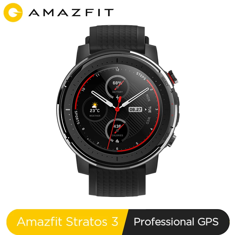  In Stock New Amazfit Stratos 3 Smart Watch GPS 5ATM Bluetooth Music Dual Mode 14 Days Battery Smart - 4000317905001