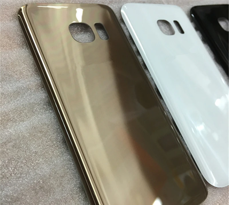 Для SAMSUNG Galaxy S7 G930F/S7 EDGE G935F Задняя стеклянная крышка для батареи с логотипом Золотая задняя дверь Корпус чехол Задняя стеклянная крышка