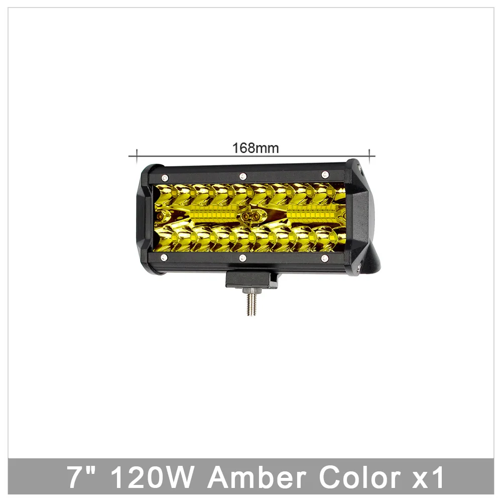 120W Amber Combo x1 60 Вт 120 Вт 180 Вт 4х4 внедорожный светодиодный светильник Бар для автомобилей комбинированный лучи внедорожник ATV Трактор Лодка б/у экскаватор 12V 24V Подсветка - Цвет: 120W Amber Combo x1