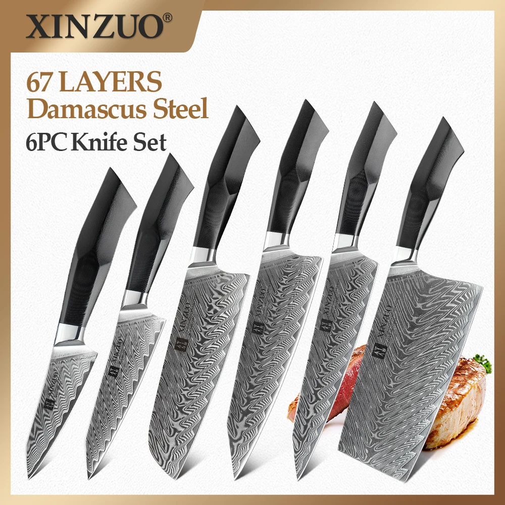 TURWHO 7 PCS Best Kitchen Knives Sets With Excellent Acacia Wood/Knife Set  BlocK Super Sharp Japanese Damascus Steel Knives Set - AliExpress