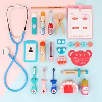 Wooden Kids Pretend Doctor Nurse Game Toys Set Cosplay Simulation Dentist Accessories Tools Children Role Play Doctor Toys Gifts 1