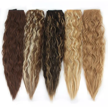 

AIYEE Long Corn Curly Synthetic HairPiece 5 Clip in Hair Extensions for Women Natural Heat Resistant Fake Hair Extension