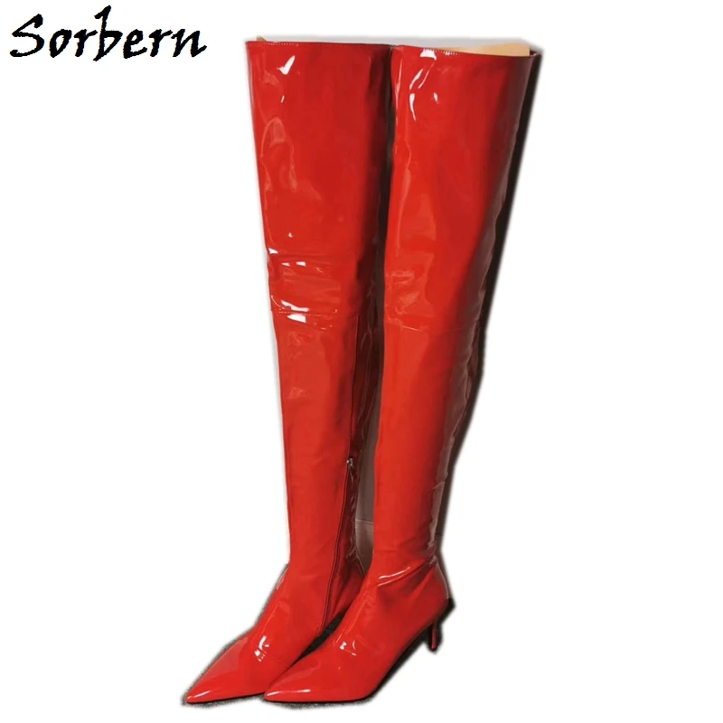 thigh high boots 3 inch heel