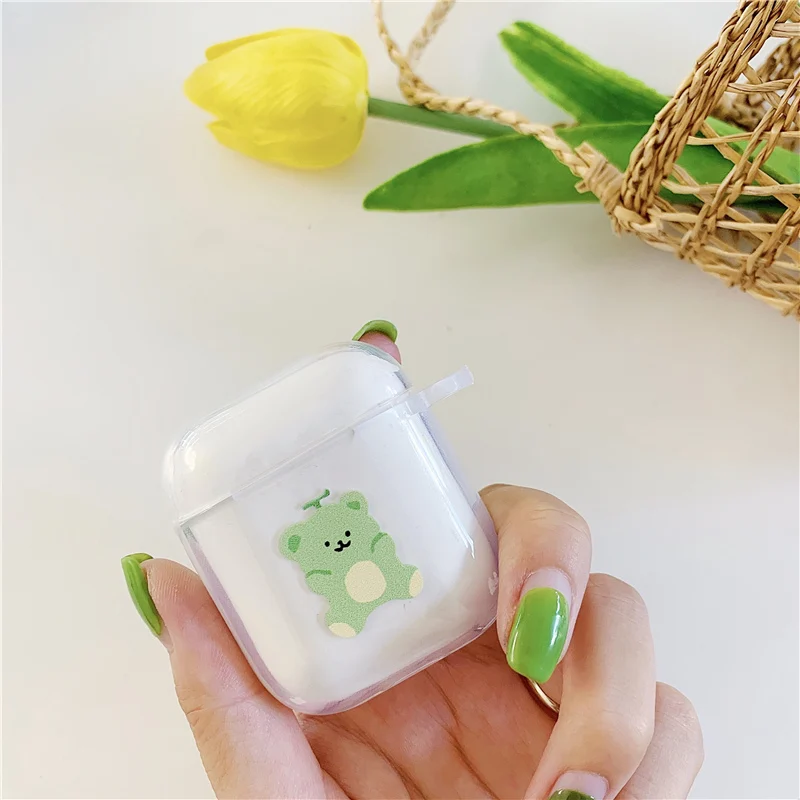 Фрукты медведи для apple airpods силиконовый мягкий чехол толстый беспроводной bluetooth наушники чехол для гарнитуры для iphone сумка с зарядкой