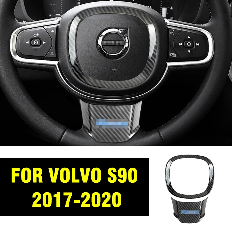 

pcmos ABS Matte Silver Interior Steering Wheel Cover Trim For Volvo S90 2017-2020 Interior Mouldings Auto Stickers Accessories