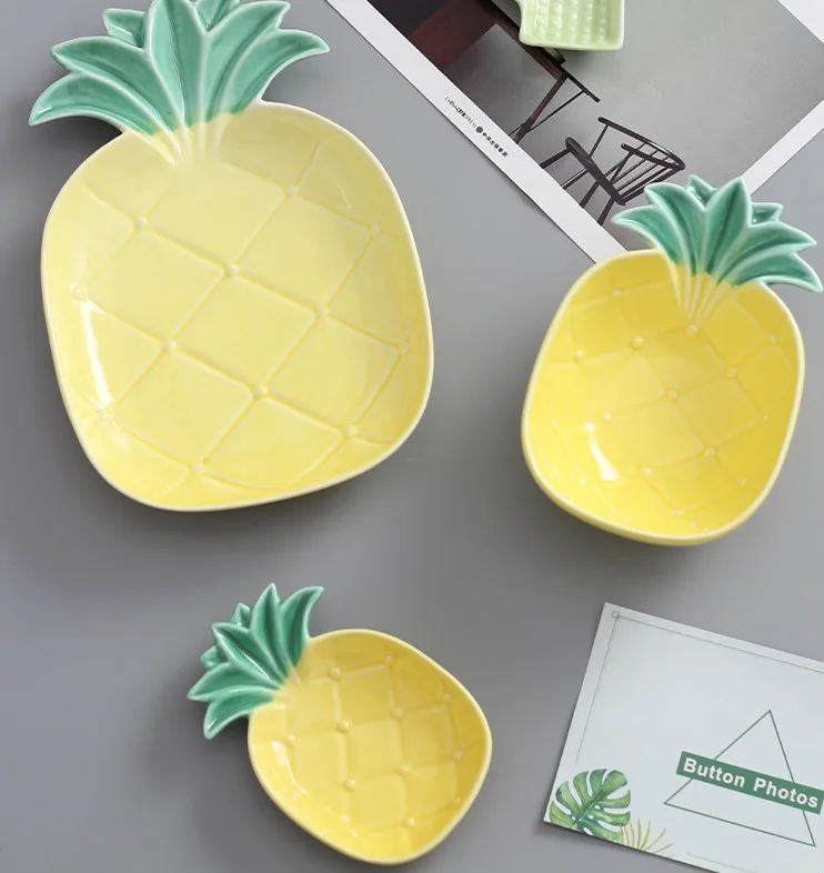 Креативное милое керамическое Ананасовое блюдо чаша фрукты для тарелок