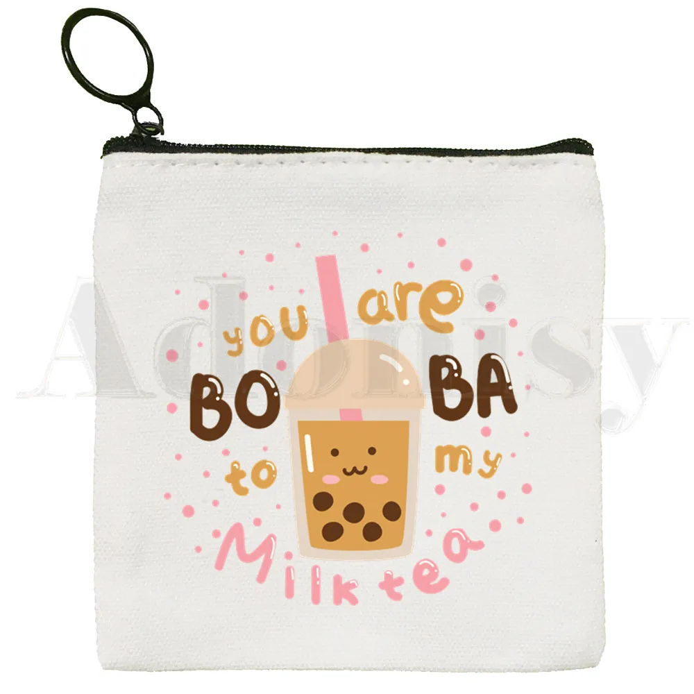 Bubble Milk Tea Boba Milk Tea Cute Small Square Bag Coin Purse Storage  Small Bag Card Bag Key Bag Coin Clutch Bag Zipper Key Bag - AliExpress