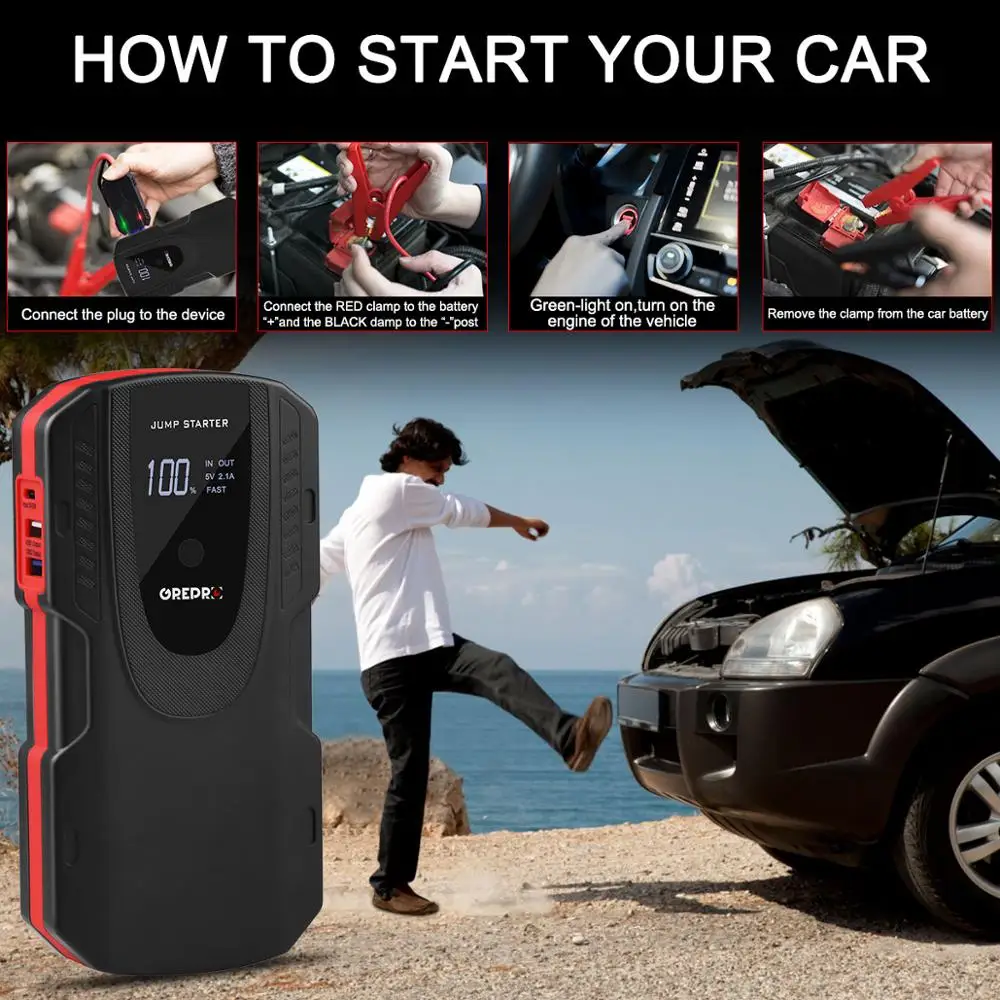 13800 mAh автомобильный стартер 600A 12 V аварийный аккумулятор автомобиля Внешняя