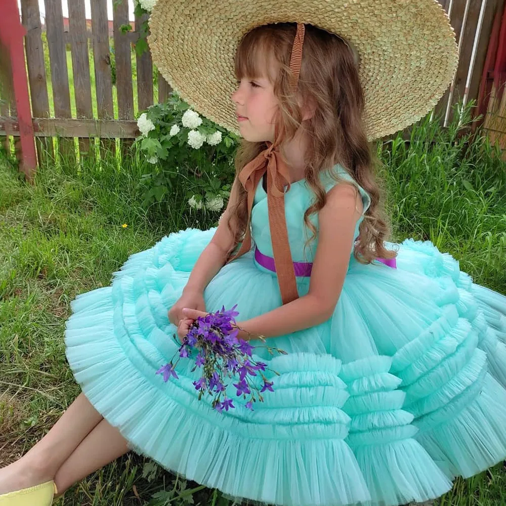 

Gardenwed Children Dresses Puffy Flower Girl Dress Princess Dress Mint Green Baby Birthday Dress Girls Dress First Communion