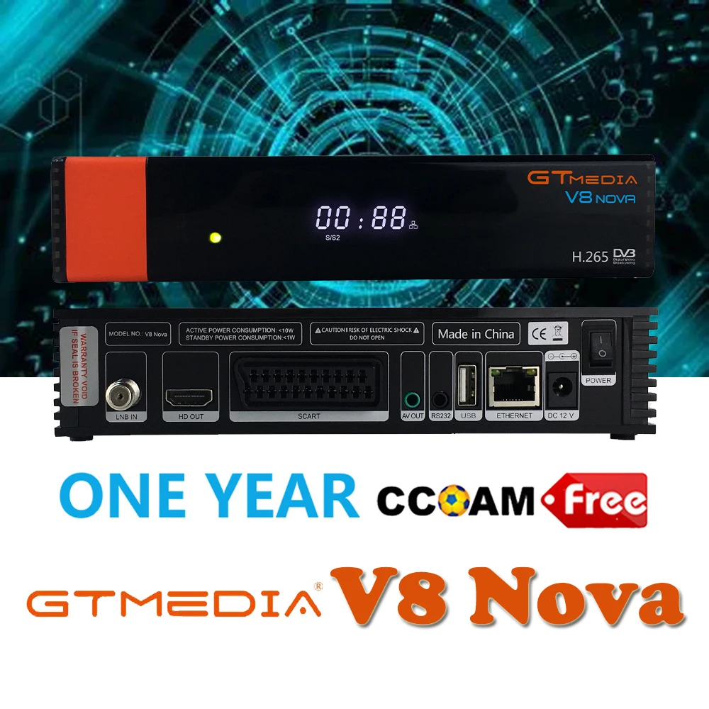 GTmedia V8 NOVA такой же как Freesat V8 V9 супер DVB S2 спутниковый ТВ приемник декодер рецептор+ 1 год 7 линий Испания cccam 6 нажатий