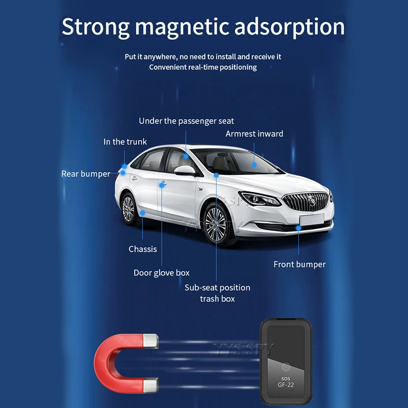 Posicionamento de Lbs Gravador de Voz Gps com Localizador de Carro Alarme de Cerca com 2g Rastreador Mini Aplicativo Remoto Gf22 Sim - Image 4