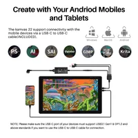 HUION Kamvas 22 Graphic Tablet 21.5 inch Pen Tablet Monitor Screen 120%s RGB Pen Display Anti-glare Support Windows/mac/Android 2