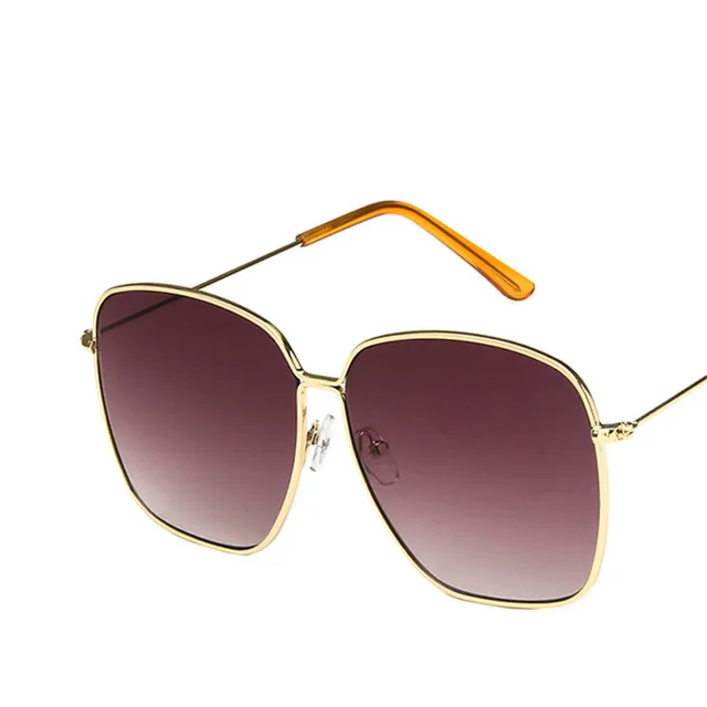 LeonLion 2021 Fashion Metal Women Sunglasses Mirror Classic Large frame Retro Street Beat Glasses Travel Oculos De Sol UV400 GoldDoubleGray