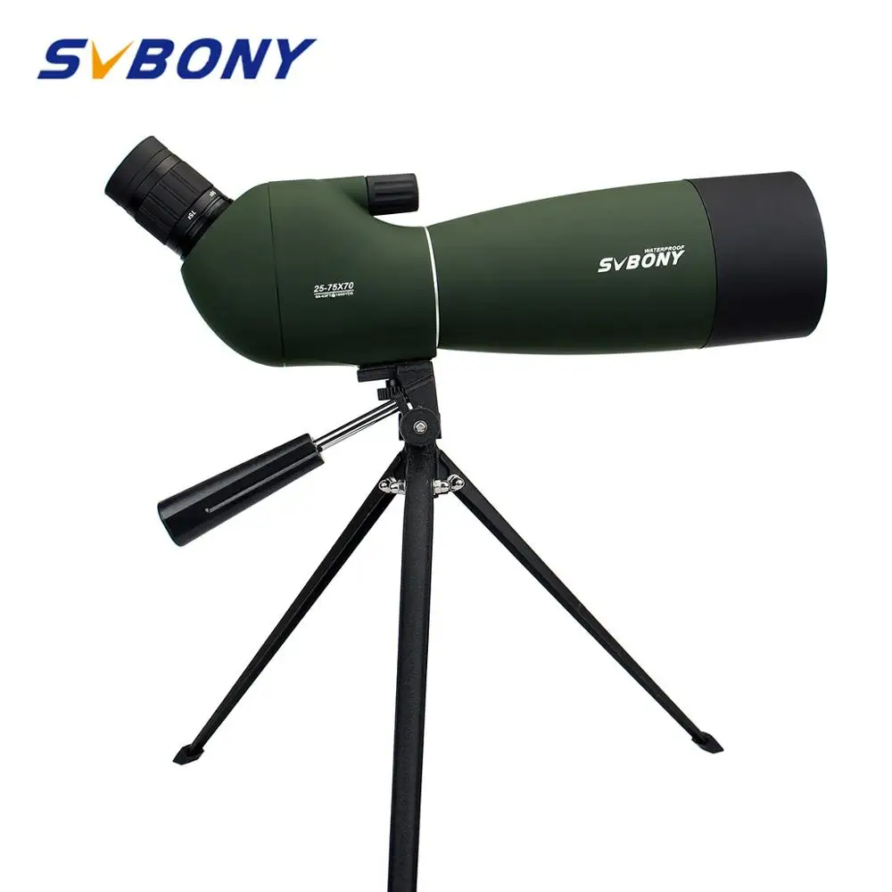 SVBONY 25-75x70mm Зрительная труба SV28 телескоп непрерывное Масштабирование BK7 Призма MC Объектив водонепроницаемый охотничий Монокуляр+ штатив F9308B для охоты, стрельбы, стрельбы из лука, наблюдения за птицами