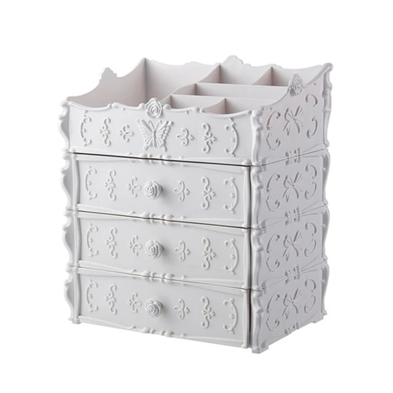 

Best Plastic Cosmetic Drawer Container Makeup Organizer Box For Storage Make Up Jewelry Nail Holder Home Desktop Sundry Storage