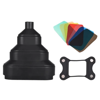 

Rubber Scalable Conical Snoot with 5pcs Color Filter Kit Magnet Adsorption for Neewer Canon Photography On-camera Speedlite