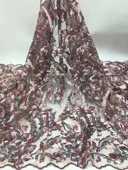 

Latest African Sequins Lace Fabric High Quality 2020 Nigerian Wedding Party Dress For Tulle Sequins Lace Fabric