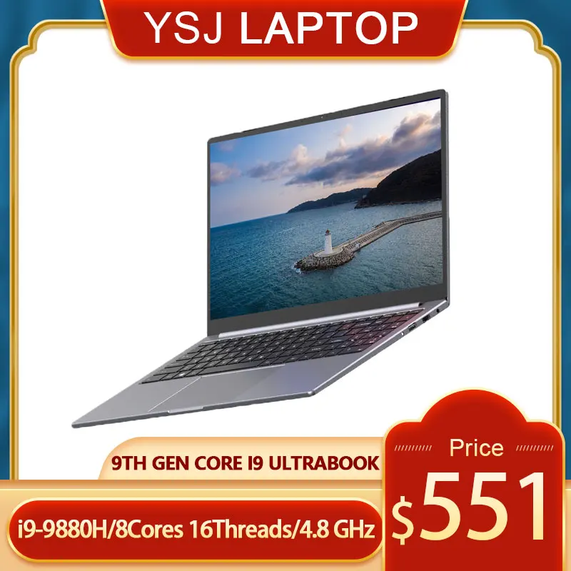 Ультрабук Intel Core 15 6 i9-9980H дюйма 2 * DDR4 макс. 64 Гб ОЗУ i7-9850H SSD настольный ноутбук