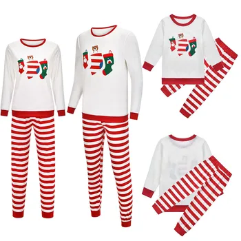 

Family Outfits Clothes Christmas Mommy Dad Kid Printed Family Matching Clothes Pajamas Suit Outfit Xmas Family Costume #0919