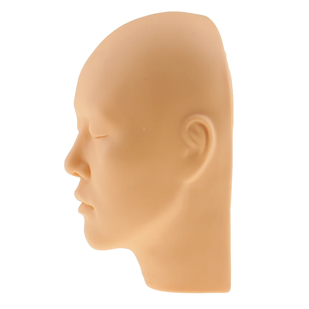 Soft Silicone Cosmetology Massage Eyelash Extension Face Lip Makeup Practice Training Mannequin Head