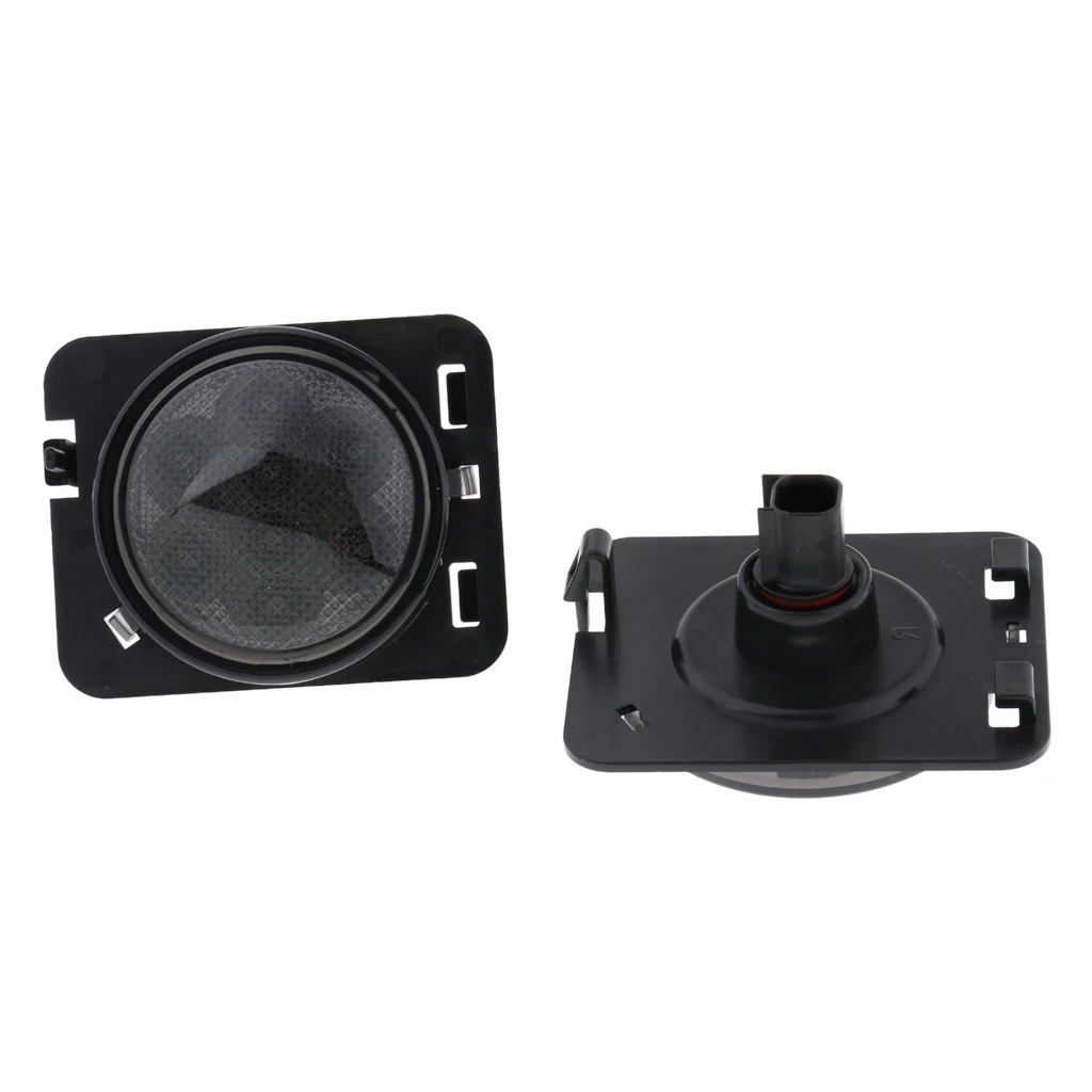 Pair LED Turn Signal W/ Fender Side Light Smoke Lens for 07-17 Jeep Wrangler