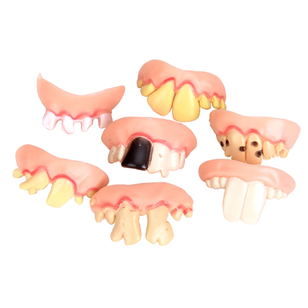 5pcs Funny Goofy Fake  Denture Rotten Teeth Party Fr Costume Tri Toy