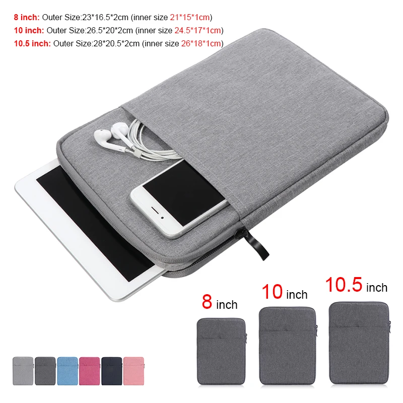 

Sleeve Bag Case For 7.9" 8" 9.7" 10" 10.2" 10.5" 11" Tablet Universal Pouch