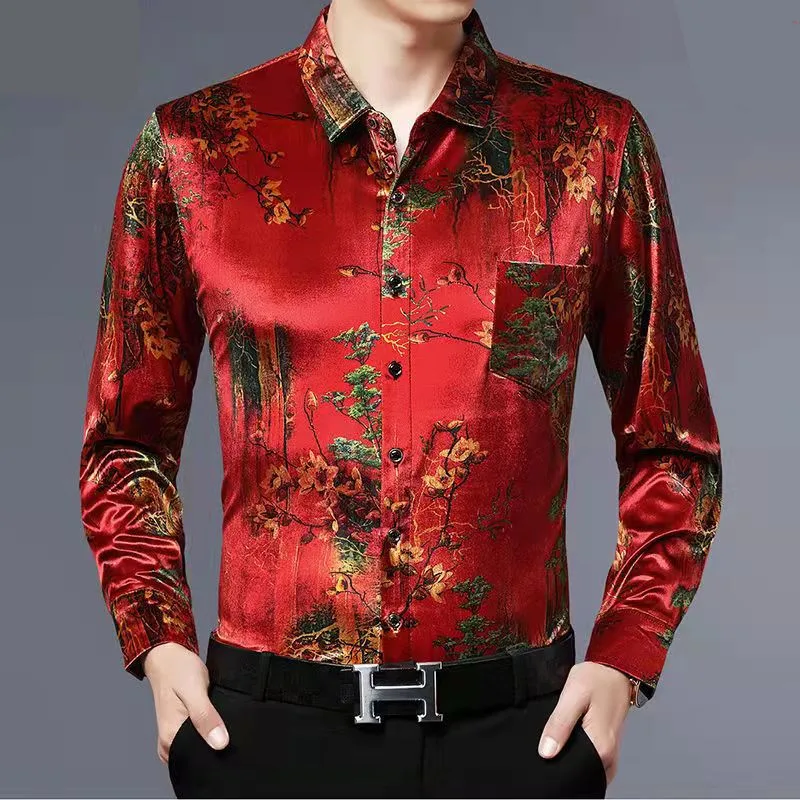 

Осень-зима 2021 Мужская Повседневная модная рубашка с длинным рукавом с принтом теплая универсальная Удобная рубашка для молодых и средних лет