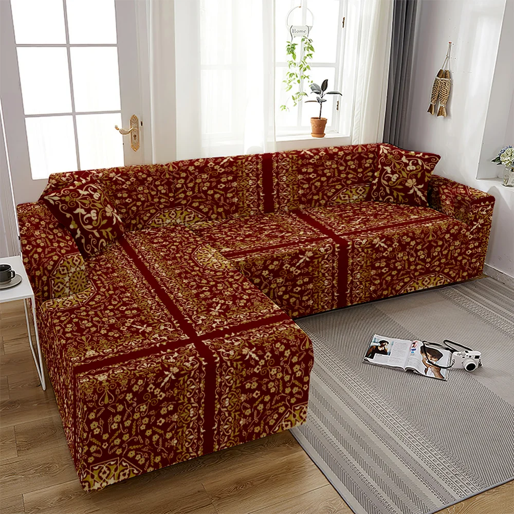 Elastic Printing 5% Spandex Corner Sofa Cover Chaise Longue 1 2 3 4 Seater Couch with Rest Arm for Living Room Set Cojin | Дом и сад