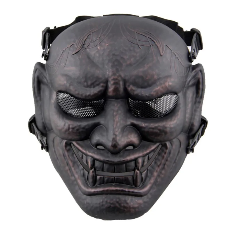 

DC11 Japanese Ghost King Samurai Skull Military Airsoft Paintball Tactical Protective Full Face Mask Wargame Halloween Party