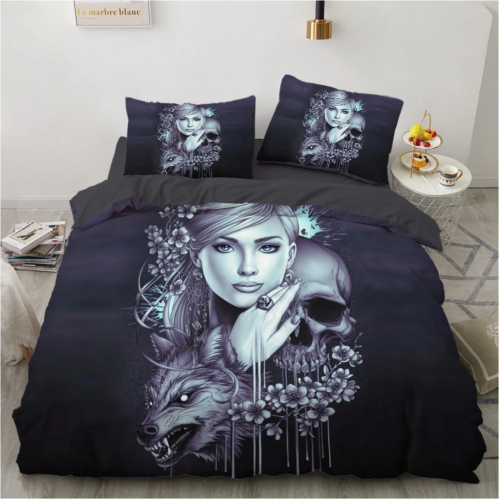 

3D Printed Bedding Sets luxury Diablo Skull Lady Roclet Astronaut Single Queen Double Full King Twin Bed For Home Duvet Cover