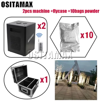 

2pcs+ flycase +20 bags 600w Firework Fountain Machine Remote Pyrotechnics Cold Flame Fireworks Stage Firework Spark Machine