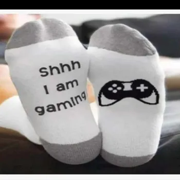 

5 Pcs Newly Unisex Novelty Socks I Am Gaming Funny Letter Printed Socks