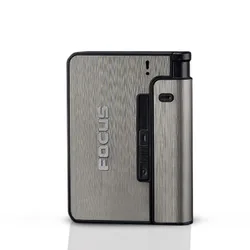 Sleek Metal Cigarette Holder Box for 10 King - Size Cigarettes - Perfect Men's Smoking Gift (Black)