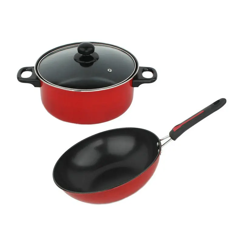 

Colorful Non-stick Two-Piece Set Non-stick Gift Pot Wok Stew Pot And Lakes Sale Gift Kitchenware
