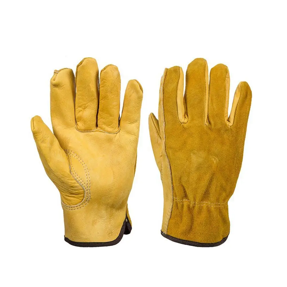 Новые кожаные защитные перчатки Механика защиты рабочие защитные рабочие сварочные охотничьи перчатки для мотоцикла из воловьей кожи