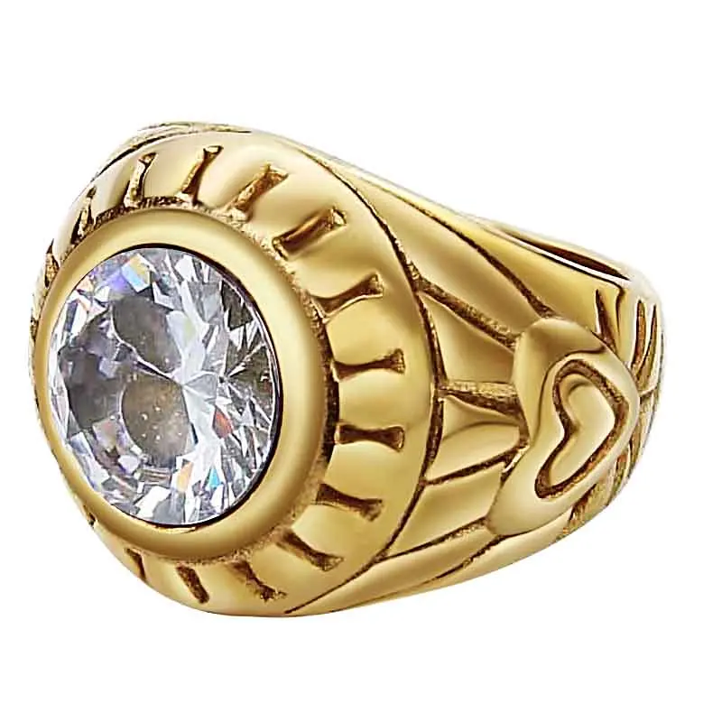 Ювелирные изделия Valily, Женское кольцо из нержавеющей стали, модные круглые кольца с красным камнем CZ для мужчин, обручальное кольцо, ювелирные изделия, кольца на палец