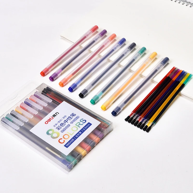 Набор гелевых ручек muji, цветные школьные принадлежности, ручки, канцелярские товары, цветные гелевые чернильные карандаши с карамельным цветом, гелевая ручка повторная заливка - Цвет: colors